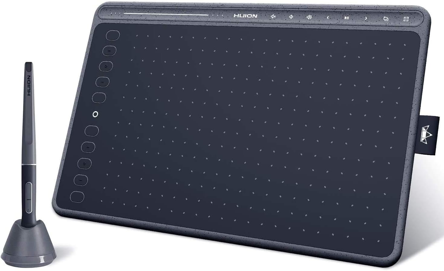 2020 HUION HS611 Red Graphics Drawing Tablet Android Support with 8 Multimedia Keys Battery-Free Stylus 8192 Pressure Sensitivity Tilt 10 Press Keys for Art Beginner-10inch (Coral Red)