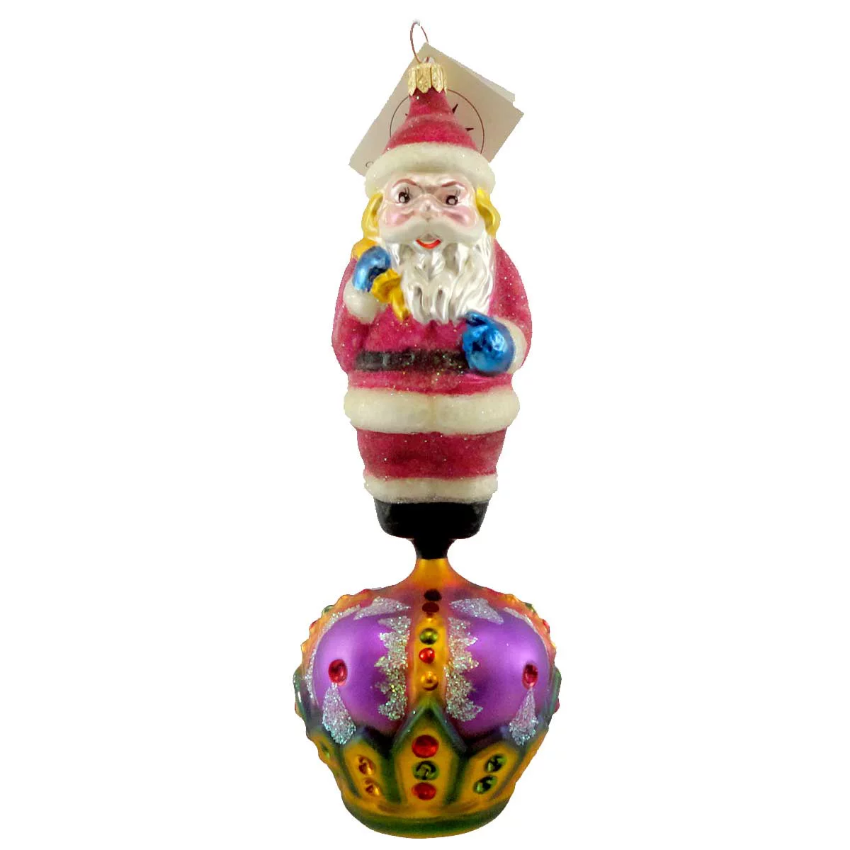 Royal  Claus - 1 Glass Ornament 7.00 Inch, Glass - Ornament Santa Crown Christmas 970860