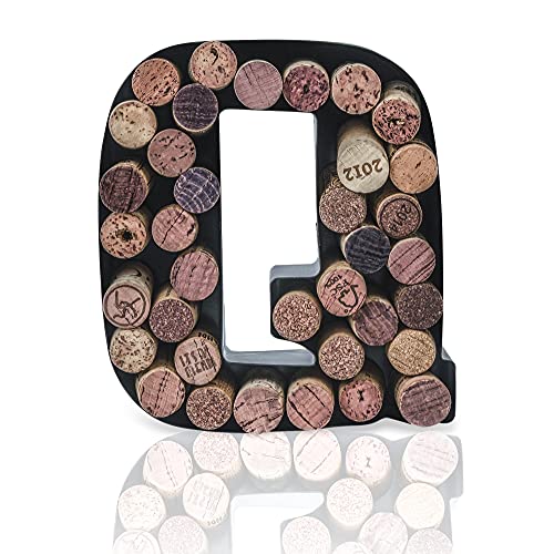Made Easy Kit Metal Letter Wine Cork Keepsake Saver & Holder Monogram w/Free Wall Mount Kit A-Z (Letter K, Small)