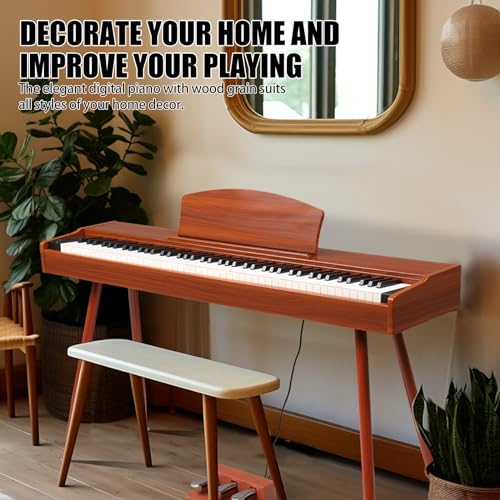 Ktaxon Digital Piano 88-Key Weighted Action Electric Piano with 3-Pedal Unit, Double Bluetooth, Split/Touch/Transpose Control Functions(Black)