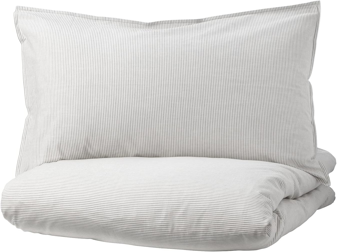 IKEA Bergpalm Duvet Cover and Pillowcases Gray Stripe 804.232.65 Size: Full/Queen (Double/Queen)