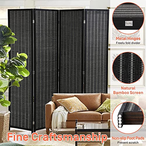 Room Dividers Folding Screen Partitions 6 Panel Privacy Screen, Partition Wall Tall Room Divider for Bedroom Study Portable Room Seperating Divider Home Furniture 17.7