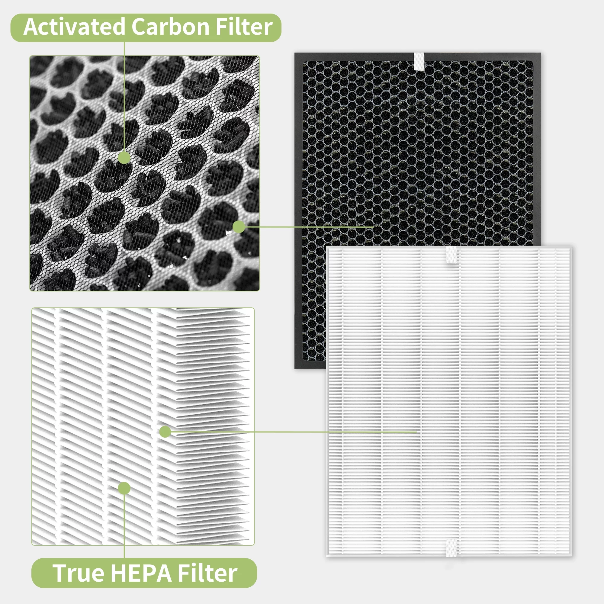 DAJDAH 2 Sets 116130 Filter H Compatible with Winix 5500-2 Air Purifier Filter Replacement and AM80 | 2 H13 HEPA + 2 Activated Carbon Filters