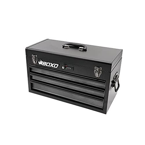BOXO USA Heavy Duty 159 pcs Metric & SAE Tool Set with 3 Drawers Carry Box