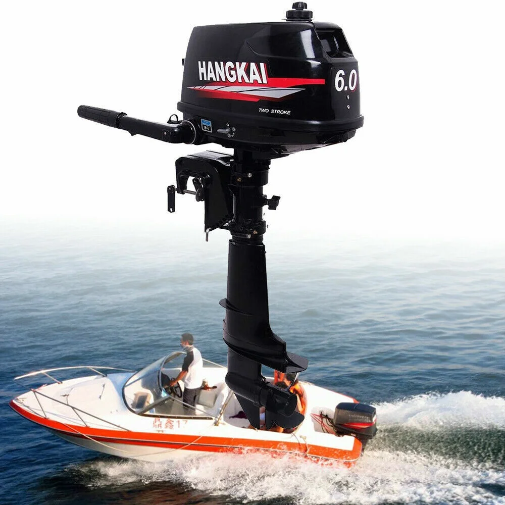Miumaeov 6 HP 2 Stroke Outboard Motor Inflatable Fishing Boat Engine with Air Cooling