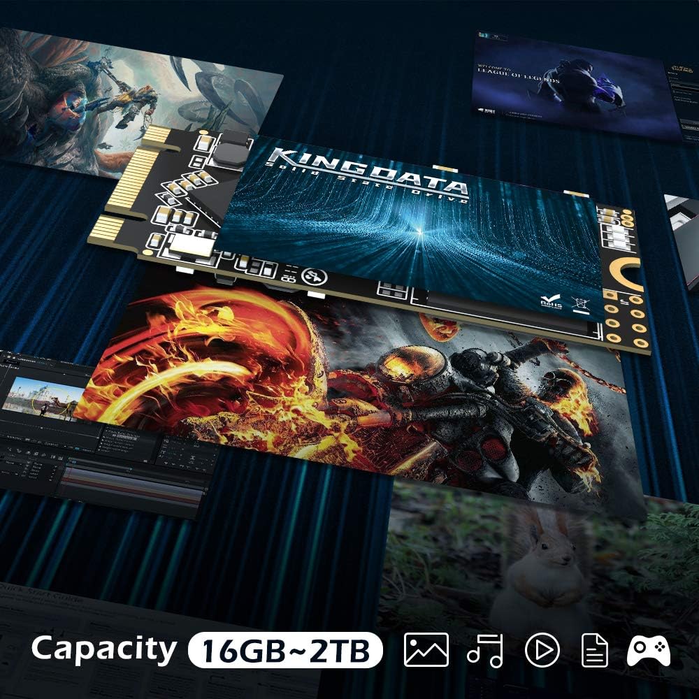 Kingdata M.2 2242 SSD 2TB Ngff Internal Solid State Drive High-Performance Hard Drive for Desktop Laptop SATA III 6Gb/s Includes SSD (2TB, M.2 2242)