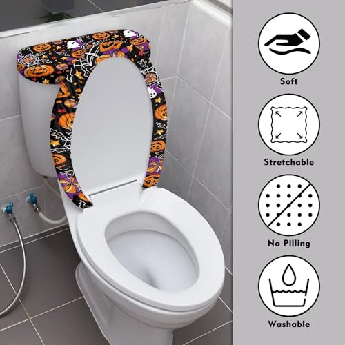 Christmas Trees Toilet Lid Cover and Toilet Tank Cover Set Stretch Seat Covers for Bathroom Accessories Christmas Home Decor Indoor Covers