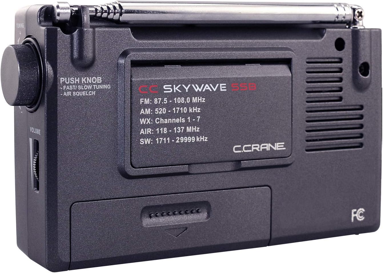 C. Crane CC Skywave SSB AM, FM, Shortwave, NOAA Weather + Alert, Scannable VHF Aviation Band and Single Side Bands Small Battery Operated Portable Travel Radio