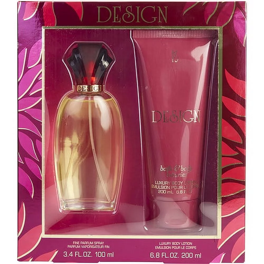 DESIGN by Paul Sebastian EAU DE PARFUM SPRAY & BODY LOTION for Women - 2-Piece Set - Tuberose, Orange Blossom, Peach, Jasmine, Rose - Experience Timeless Elegance
