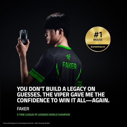 Razer Viper V3 Pro Wireless Esports Gaming Mouse: Symmetrical - 54g Lightweight - 8K Polling - 35K DPI Optical Sensor - Gen3 Optical Switches - 8 Programmable Buttons - 95 Hr Battery - Black