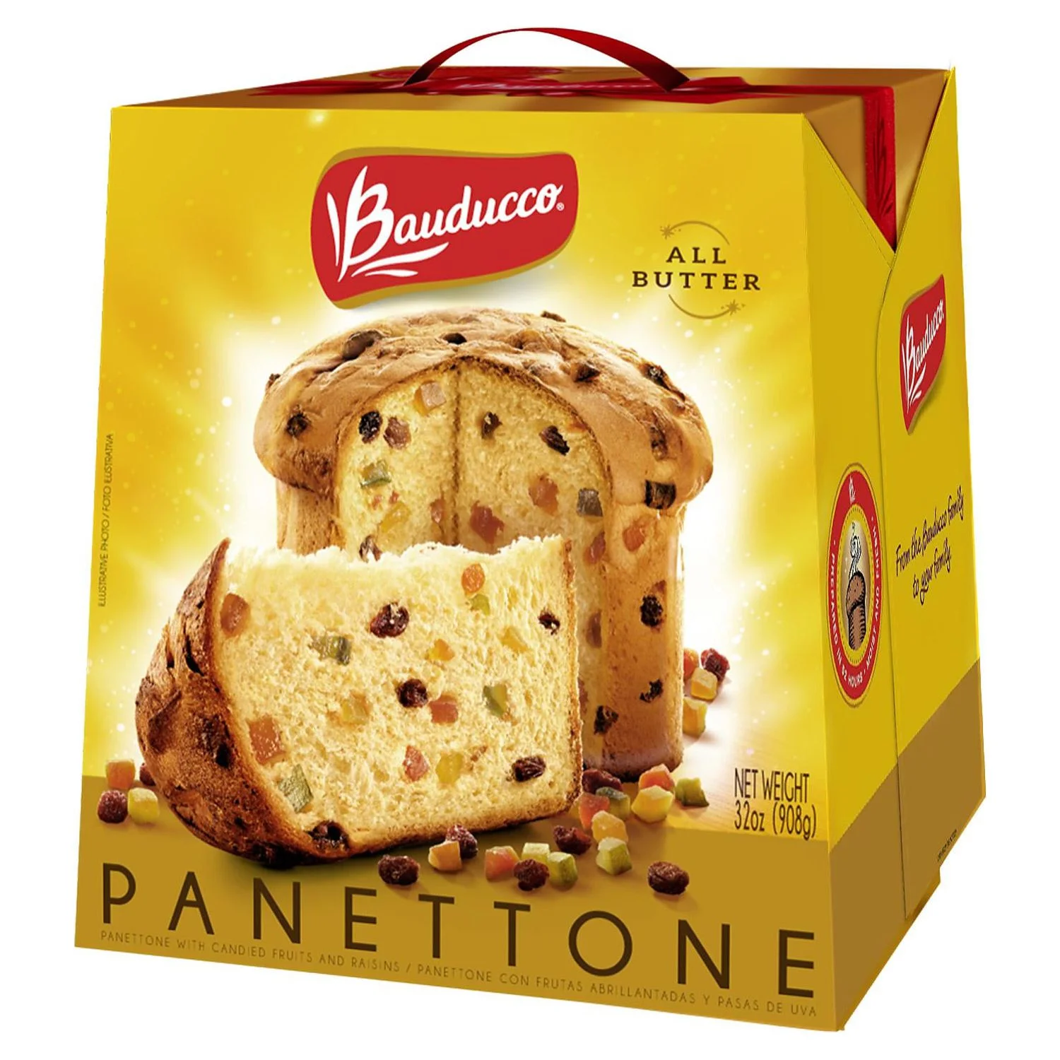 Bauducco Panettone - Traditional Holiday Cake - Moist & Fresh Specialty Cake - All Butter Gift Pack 32.05 Oz