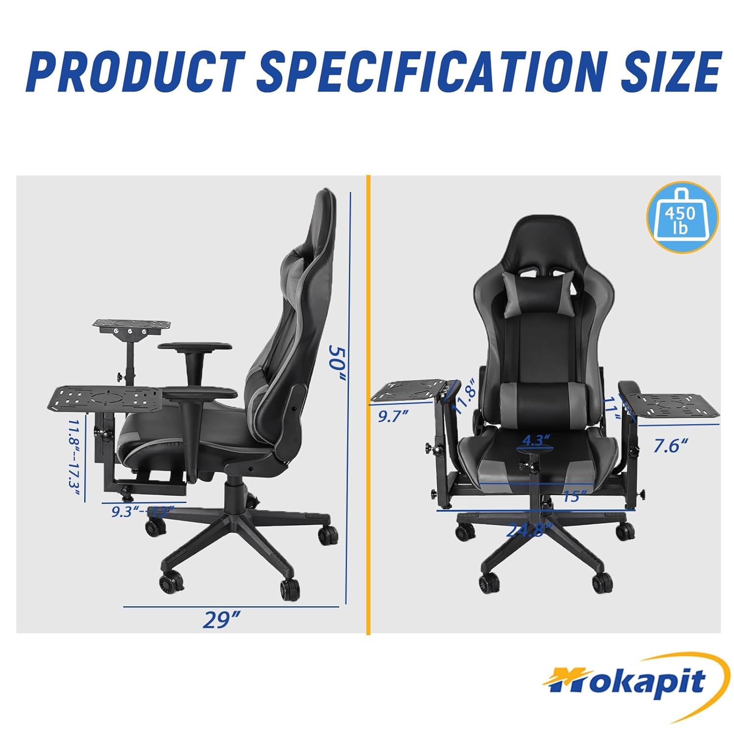 Mokapit Adjustable Flight Simulator Cockpit Fit for LogitechX56/X52 PRO,Thrustmaster A10C Hotas Warthog/T.16000M/TH8A/TCA,Fanatec ClubSport Shifter SQ Flight Sim Chair Joystick Not Included