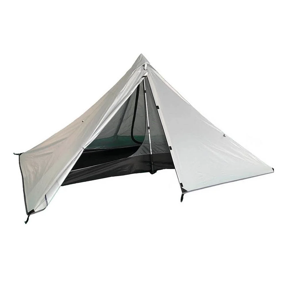 1 Person 3- Waterproof Camping Outdoor Tent Backpacking Hiking Gray White