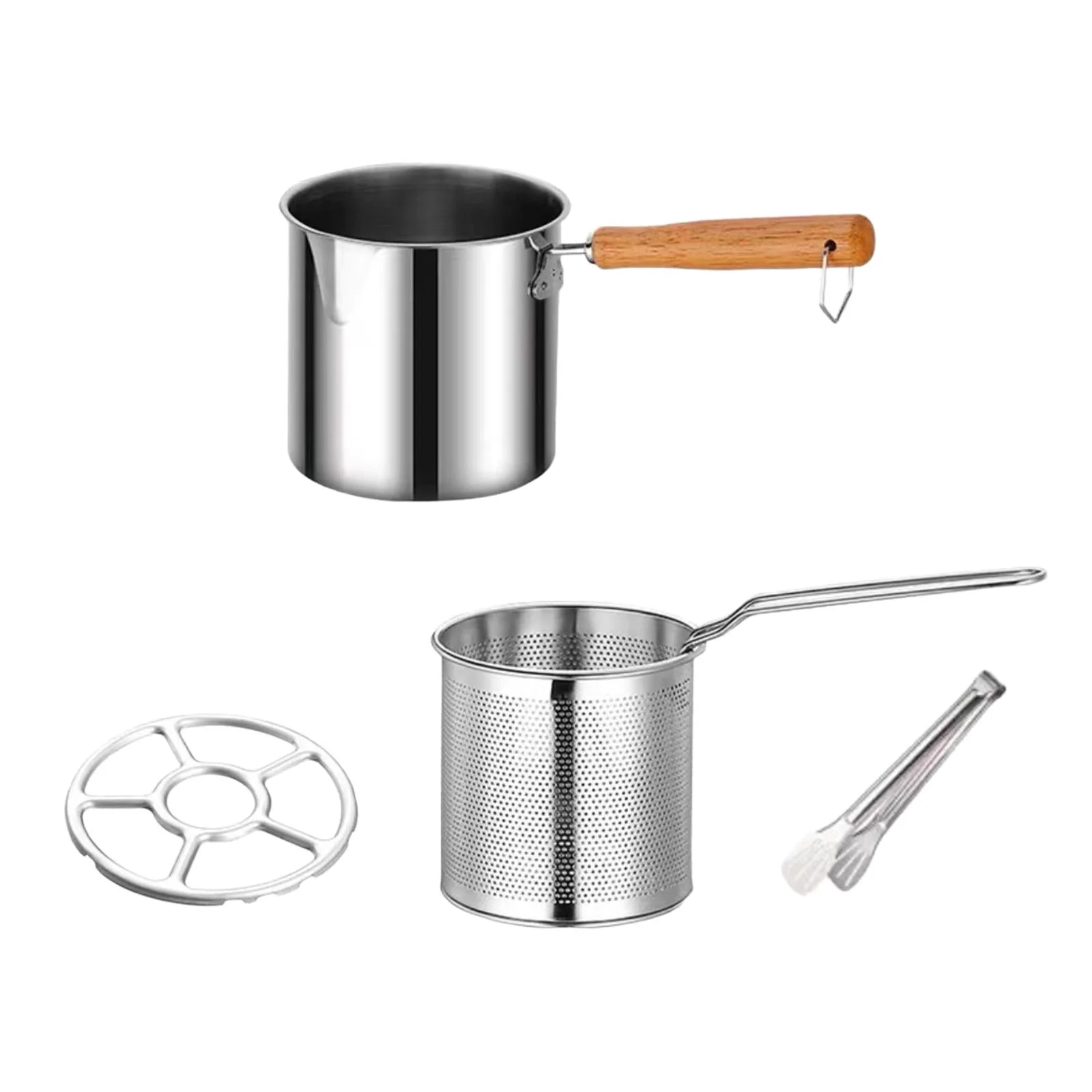 kowaku Deep Frying Pot with Strainer Basket with Handle French Fries Cooker Pan Deep Fryer Cooking Pot Kitchen Noodles Pot for Party B