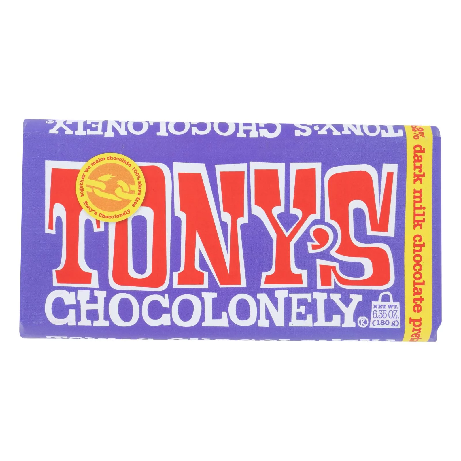 Tony's Chocolonely - Bar Chocolate Dark Pretzl Toffee - Case of 15 - 6.35 OZ