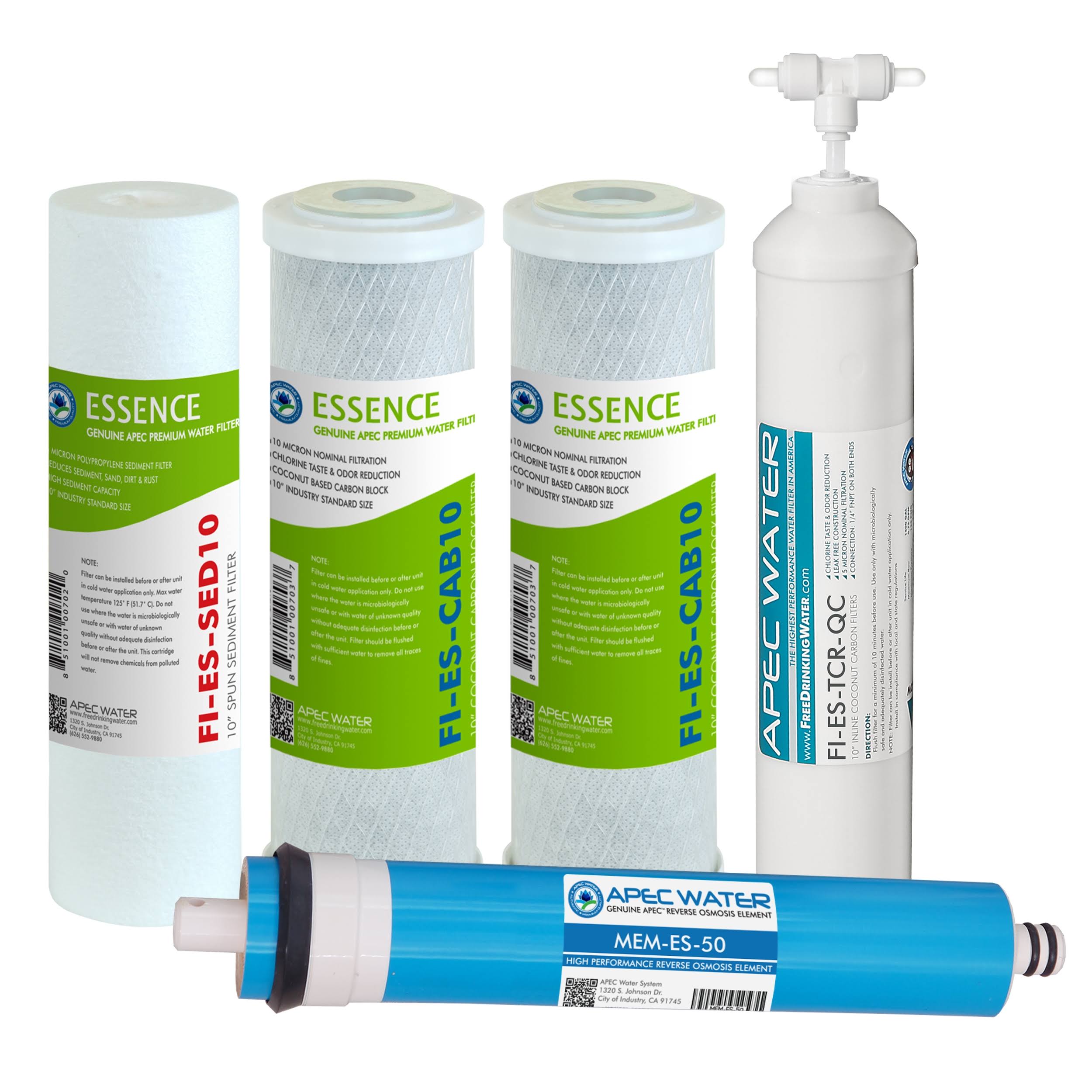 APEC Filter-max-es50 50 GPD High Capacity Complete Replacement Set for Essence Series REVERSE Osmosis Water Filter System
