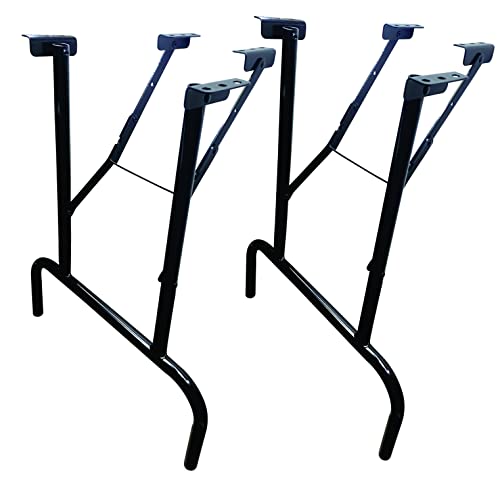 Premium Industrial Steel Heavy Duty Folding Table Legs - 27 In'', Steel Powder Coated Gloss Black, Commercial Grade Durability for Tables, Chair's, Office Table (4)