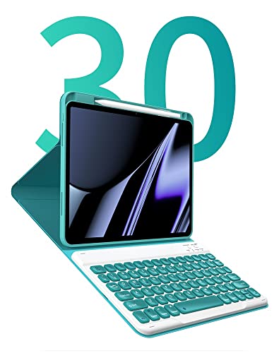 iPad 10.2 Keyboard Case iPad 9th 8th 7th Generation iPad Air 3 iPad Pro 10.5 Keyboard Case , Top Pencil Holder - Concave Keys - Detachable Keyboard Slim Leather Folio Smart Cover ,Black