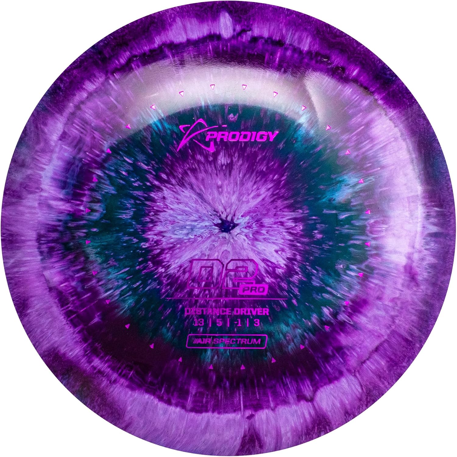Prodigy Disc AIR Spectrum D2 Pro | Maximum Distance Disc Golf Driver | Overstable in All Conditions | New Swirly Lightweight Plastic | Comparable Flight to Innova Destroyer | Colors May Vary