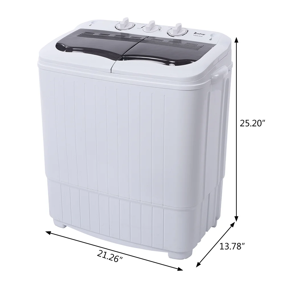 ZOKOP Portable Washing Machine, Compact Washing Machine, Underwear Care Washing Machine, Smart Washing Machine, Decontamination Timer Washing Machine, Suitable for Dormitory, Apartment ,White & Gray