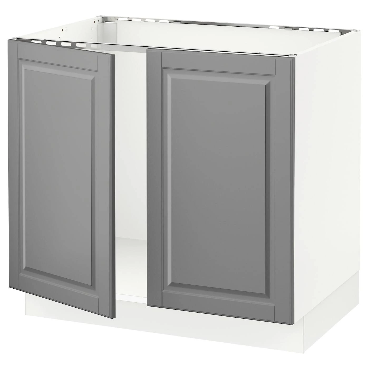 IKEA - SEKTION Base Cabinet for Sink + 2 Doors, white/Bodbyn Gray, 36x24x30 39354415