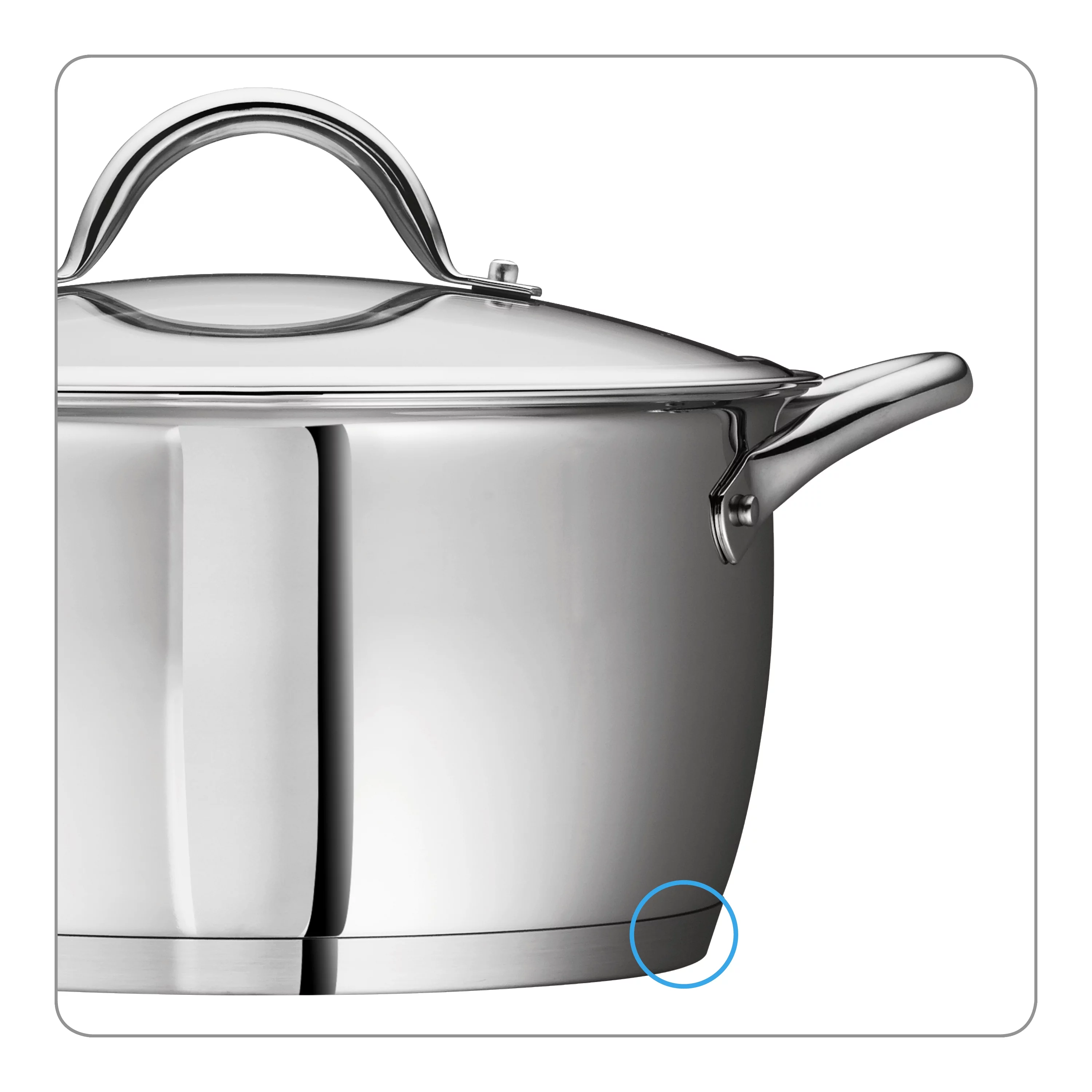 Tramontina Gourmet Stainless Steel Tri-Ply Base Cookware Set, 12 Piece