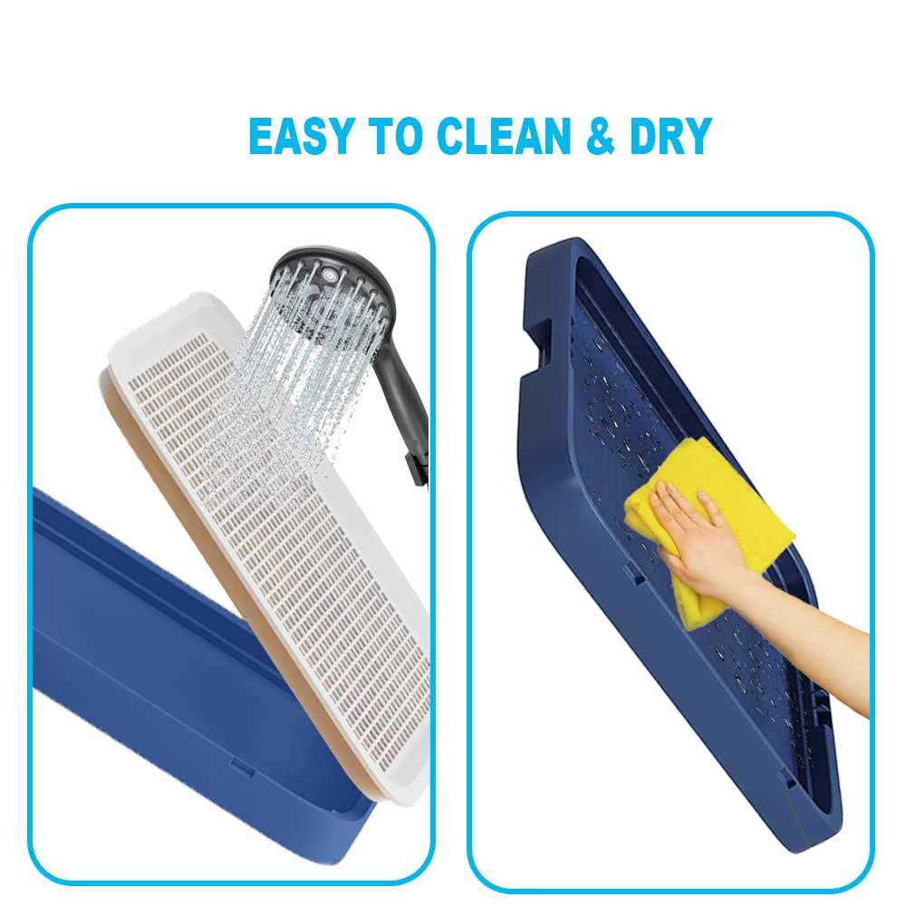 fshns pee pad tray for medium and small dogs little puppy indoor potty training pad holder with pee wall for male dogs - Pet Supplies online store