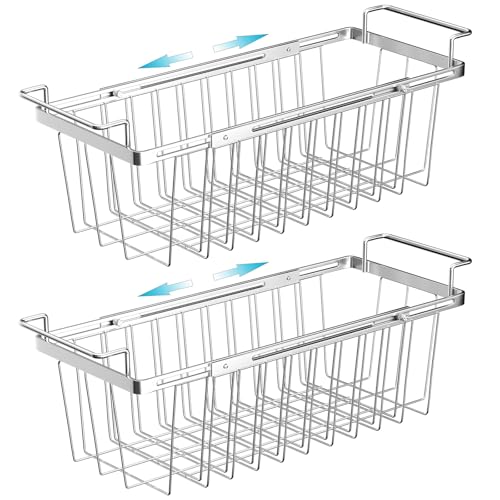 Orgneas Freezer Baskets for Chest Freezer, Capacity Expandable Deep Freezer Organizer Bins Adjustable From 16.5