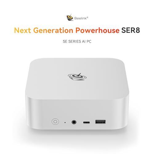 Beelink Mini PC EQR5 5825U AMD Ryzen 7 Processor(8C/16T, up to 4.5GHz), Micro Computer 16GB DDR4 500GB SSD Built-in PSU, Mini Computers Dual HDMI/4K 60Hz/WiFi6/BT5.2 Home/Office/HTPC