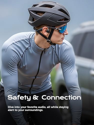 Bone Conduction Headphones,Open Ear Headphones Bluetooth 5.3 with Mic,Bone Conduction Earbuds 12Hrs Playtime,IPX7 Waterproof Sport Headphone for Running,Gym,Walking,Cycling