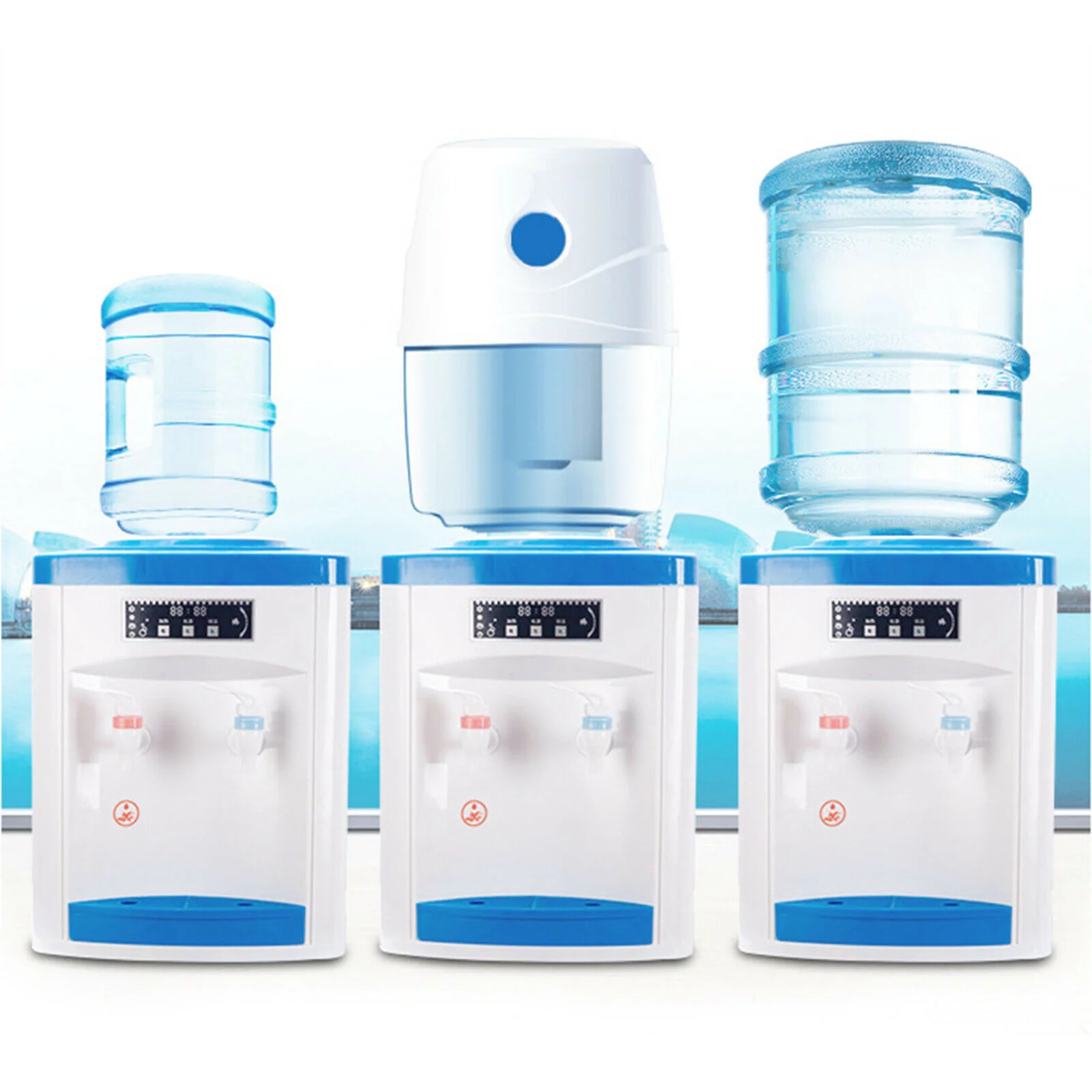 CNCEST Cold/Hot Desktop Water Dispenser, Electric Top Loading Drinking Machine 5 Gallon