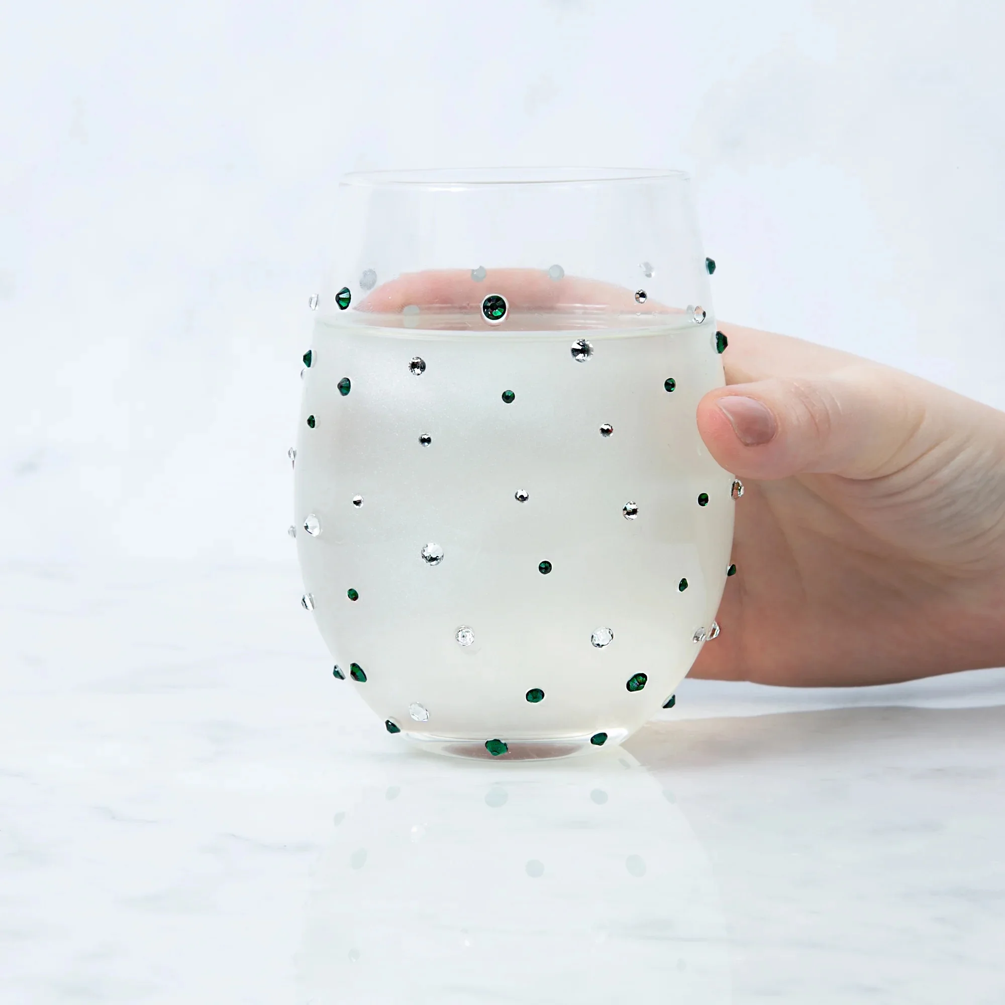 Emerald 18 oz Gemstone Stemless Glass