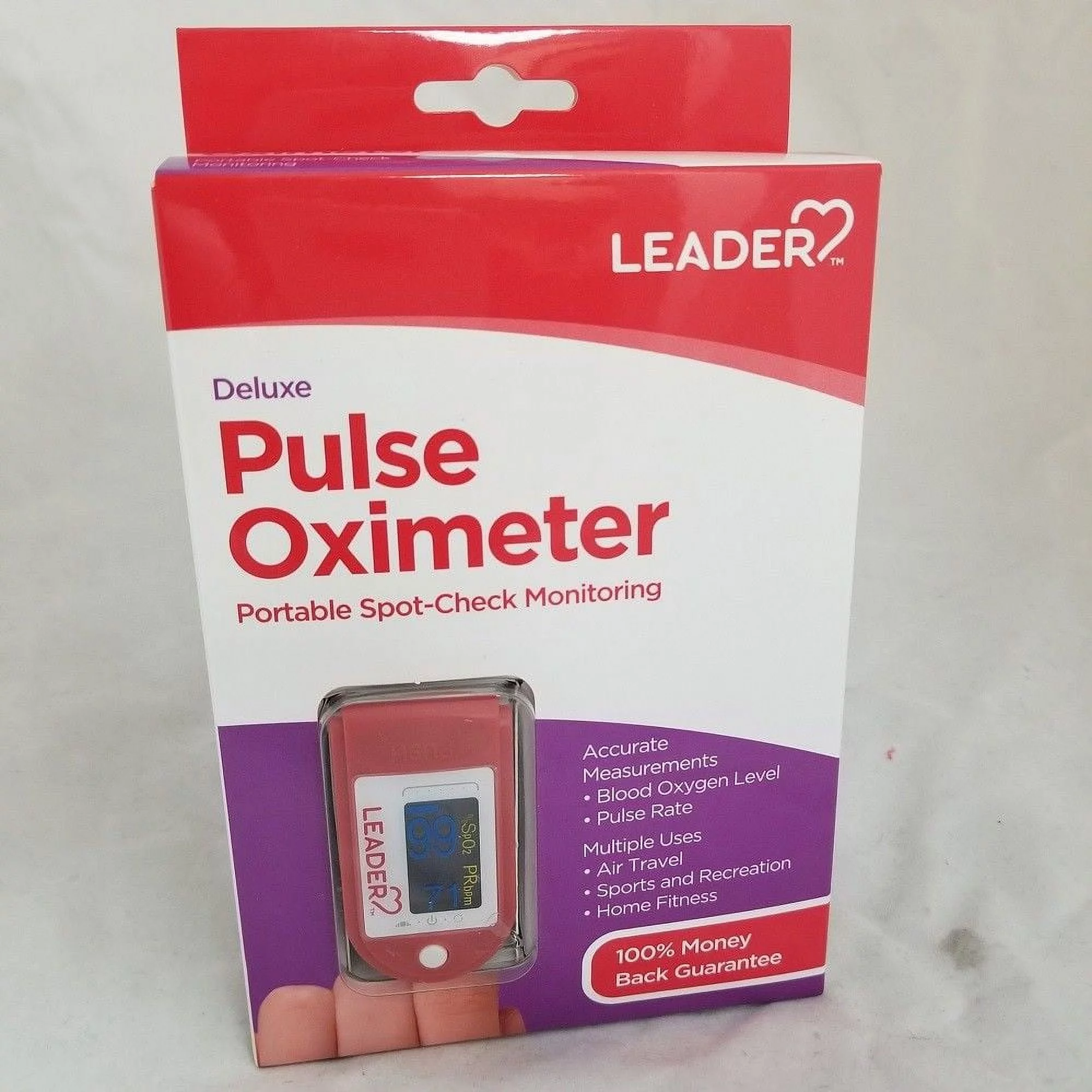Leader Pulse Oximeter, Deluxe, 1 Ea