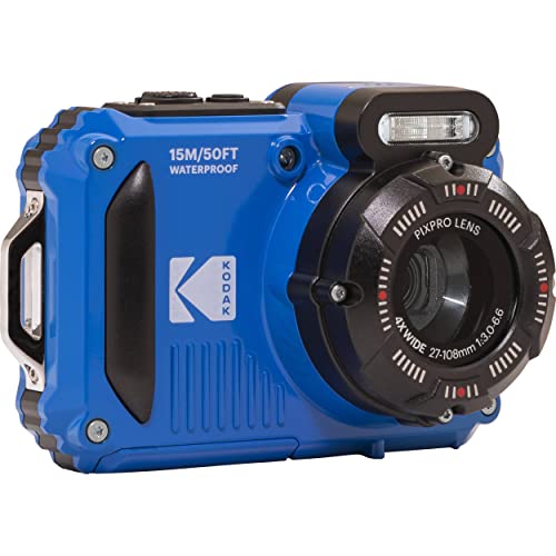 Kodak PIXPRO WPZ2 Digital Camera + Black Point & Shoot Case + 32GB microSDHC Card (Blue)