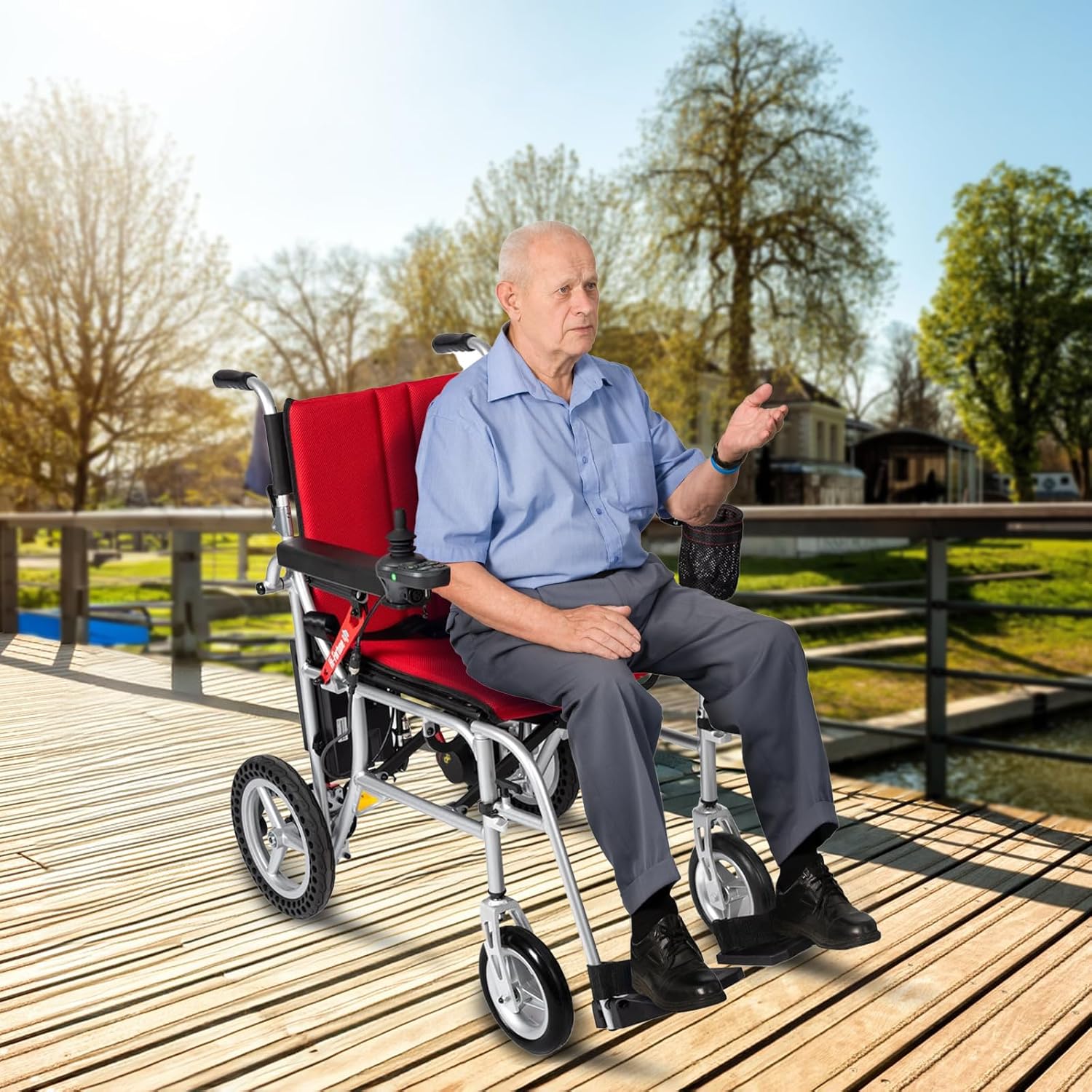 SUMELL Electric Wheelchair for Adults, Lightweight Electric Wheelchair 35lbs, Foldable Intelligent Power Wheelchairs with Flip Up Armrests and Single Battery