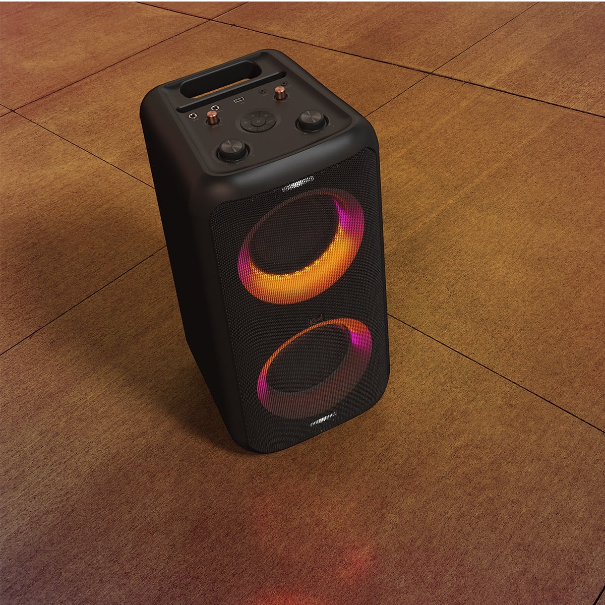 Klipsch GIG XXL Bluetooth Wireless Party Speaker with Wired Microphone, RGB Lighting, Guitar Input, & IPX4 Splash Resistance