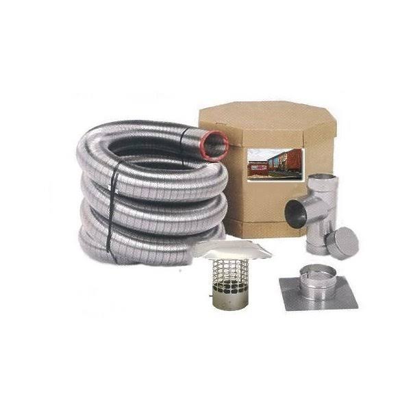 Flex-All Single Ply Stainless Steel Chimney Liner Kit - 7x22 x 20&&