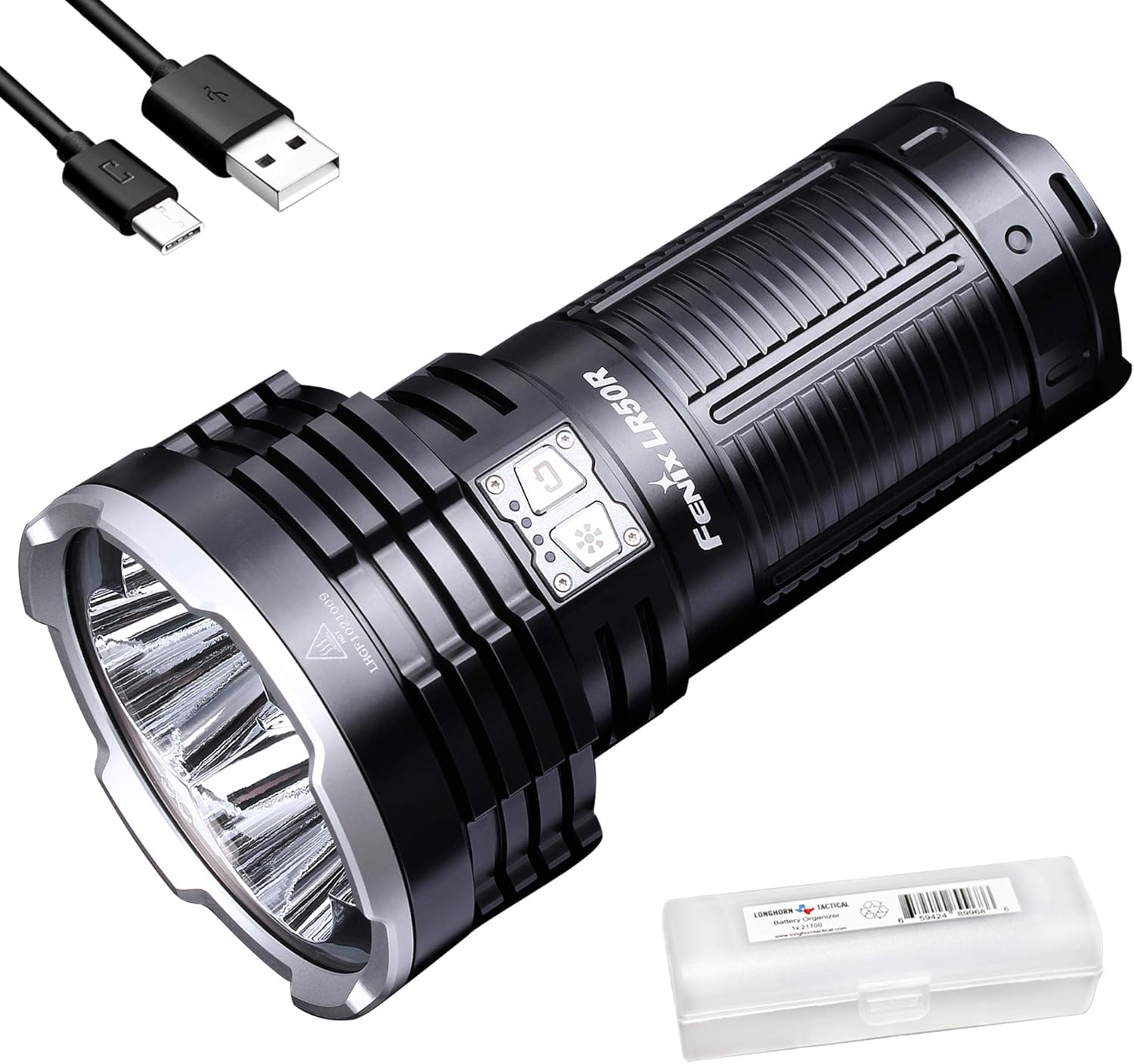 Fenix LR50R 12000 Lumen Rechargeable Flashlight, Super Bright High Lumen with LumenTac Battery Case
