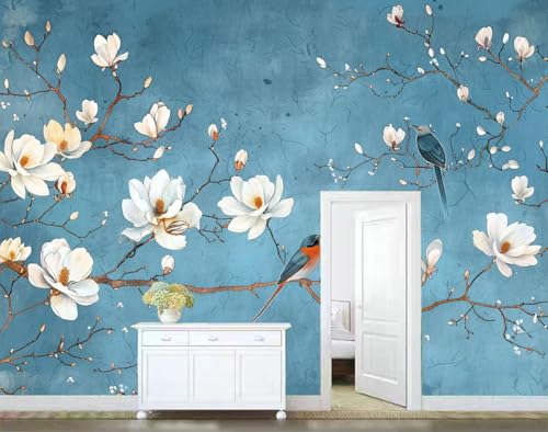 Wall Mural Photo Wallpaper Nordic Flowers Birds Simple Beige Large Sticker Wall Decor Print Picture Design Art for Walls Living Room Bedroom TV Background Kids Room