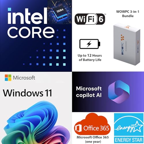 HP 14 Ultrabook • Intel 4-Core N150 • Microsoft 365 • Copilot AI • 32GB RAM • 1.6TB Storage (128GB SSD + 512GB Portable + 1TB OneDrive) • Wi-Fi 6 • 12 Hr Battery • Lavender • w/WOWPC Bundle • Win 11