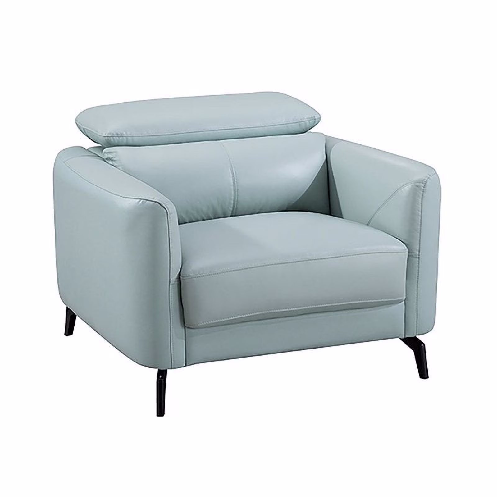 American Eagle Furniture Genuine Leather Accent Chair in Light Teal (Turquoise)