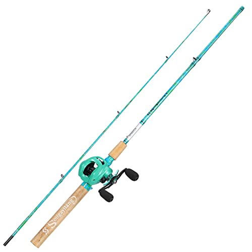 Sougayilang Fishing Rod and Reel Combo, 2-Piece 5-Foot 6-Inch Graphite & Fiberglass Rod, Durable and Strong, QuickSet Anti-Reverse Fishing Reel (1Pack/2Pack)