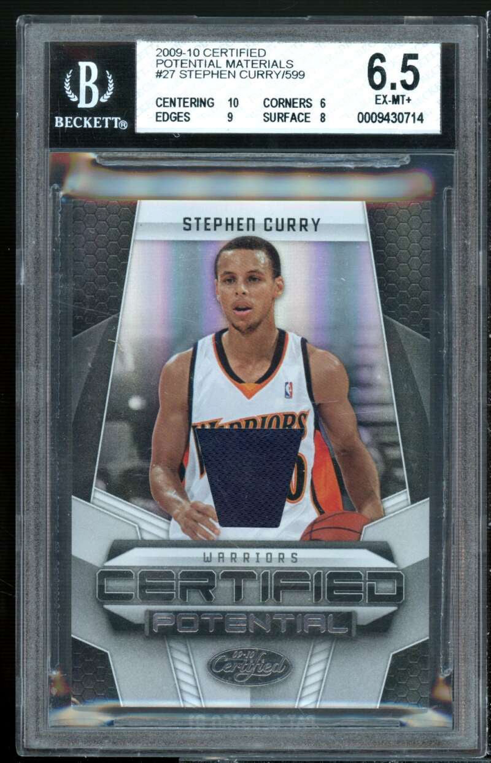 Stephen Curry Rookie 2009-10 Certified Potential Material #27 BGS 6.5 (10 6 9 8)