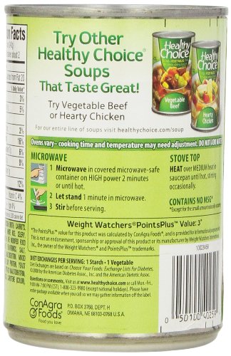 Healthy Choice Soup 5 Chicken Noodle and 5 Chicken with Rice Variety Pack, 15 oz. cans