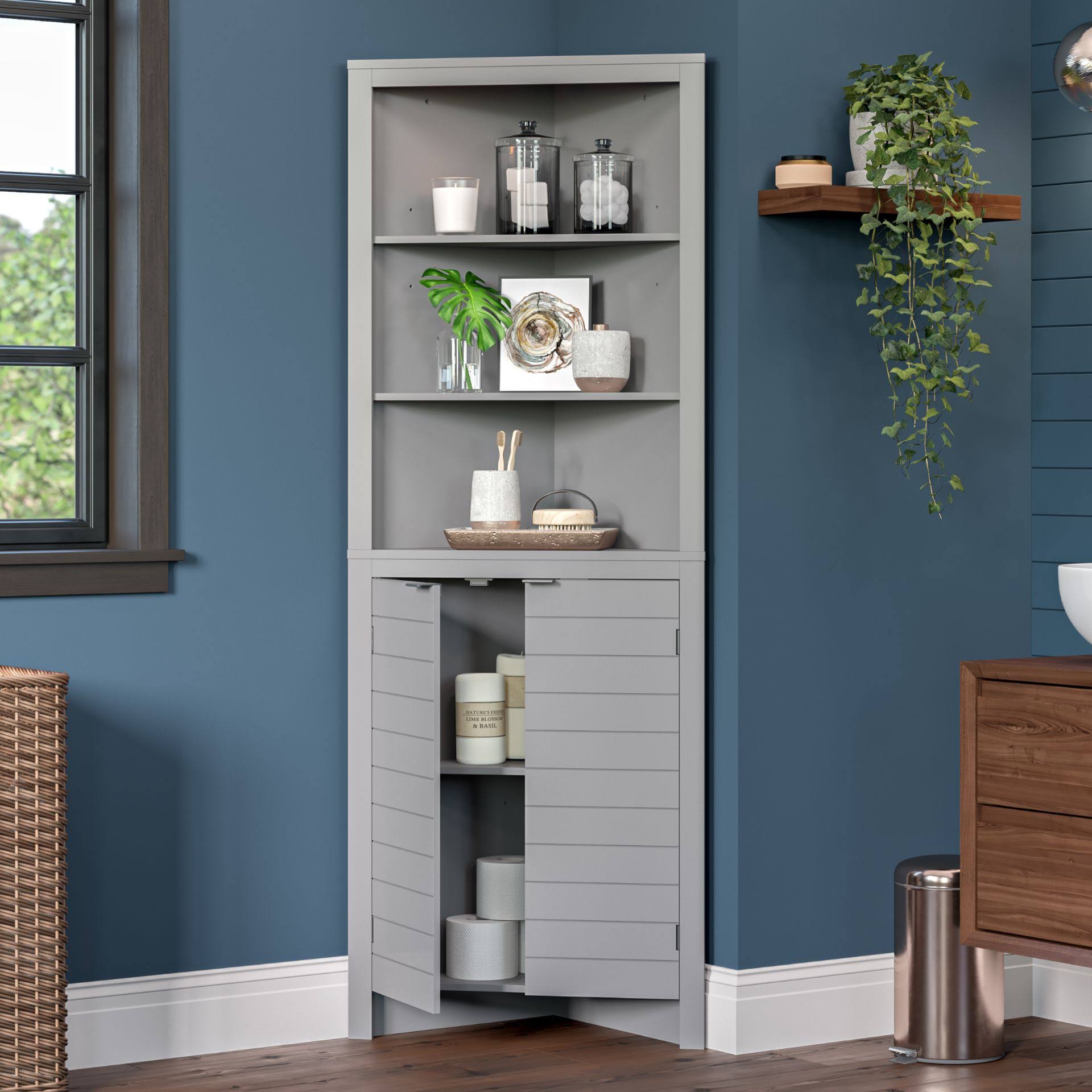 Riverridge Home Madison Tall Corner Cabinet - Gray