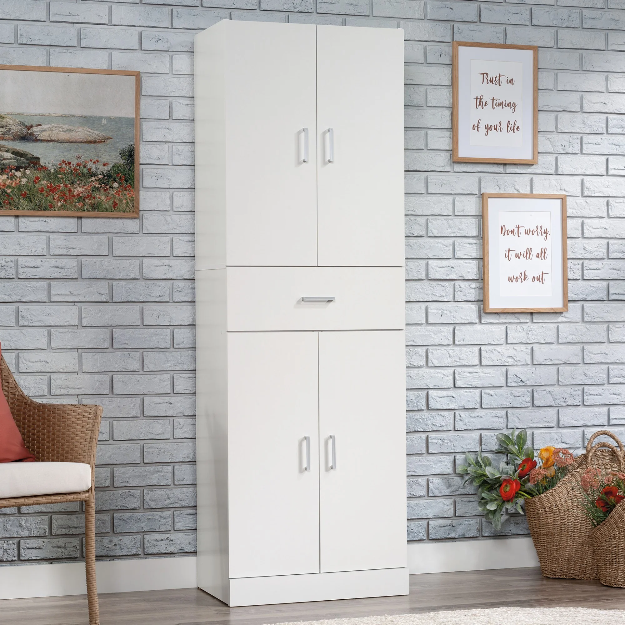 Sauder Select Engineered Wood Storage Cabinet in White Finish