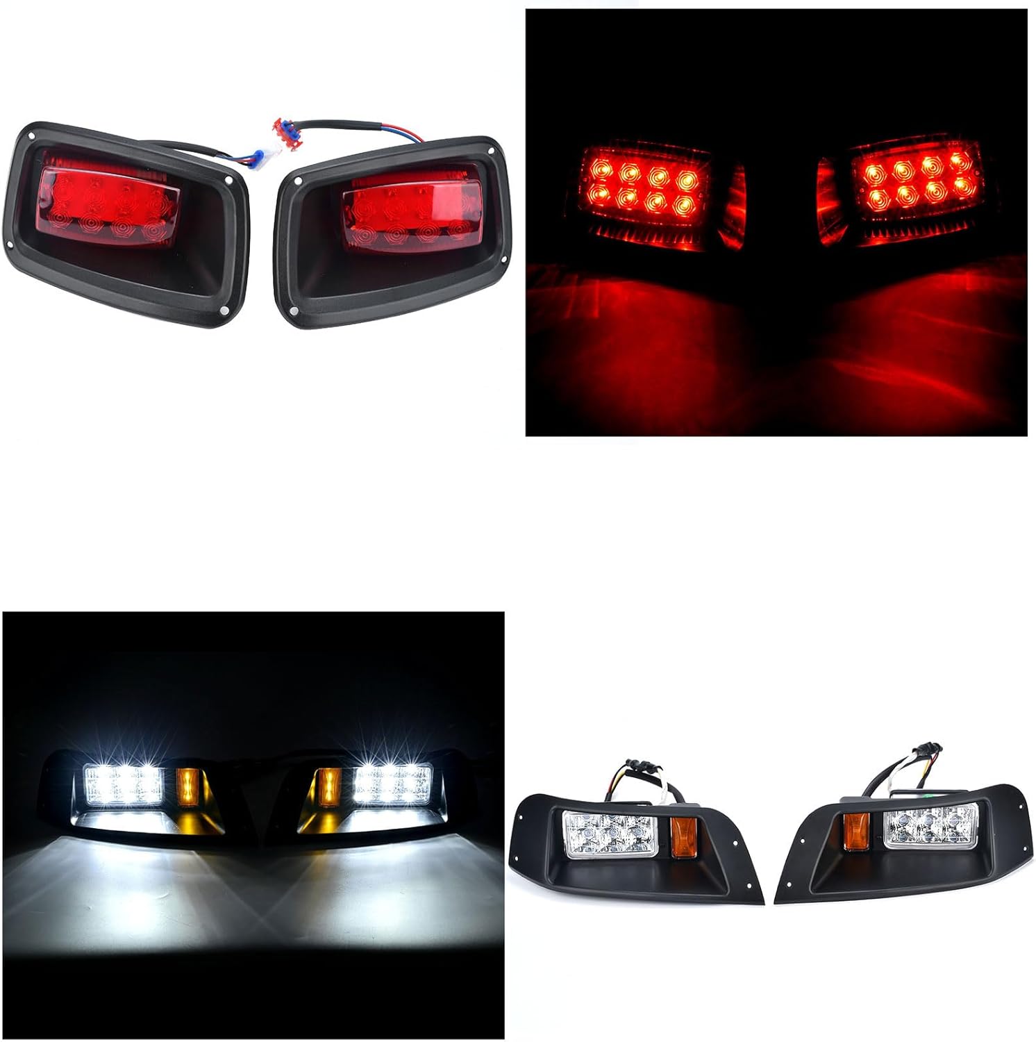 LED Headlight Tail Light Kit Compatible with EZGO TXT Golf Carts 1996-2013 12V Street Legal Light Kit with Turn Signal Wire Harness Compatible with EZGO TXT for Gas and Electric