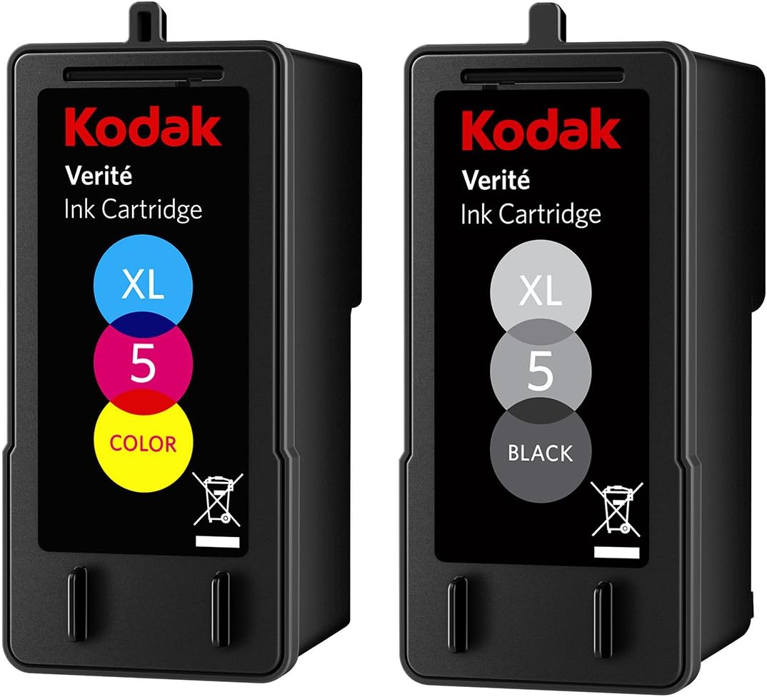 Kodak Verite 5 Replacement Inks (AL11CA) XL Black and Color Ink Jet Cartridge Bundle Compatible with All Kodak Verite Printers Pack of 2