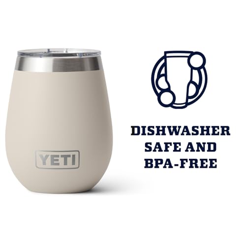 YETI Rambler 10 oz Wine Tumbler, Vacuum Insulated, Stainless Steel with MagSlider Lid, Navy