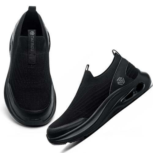 Steel Toe Shoes Men Lightweight Comfortable Work Shoes Slip-On Safety Shoes Walking Sneakers Puncture Proof Loafers